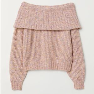NWT Off the shoulder pink sweater